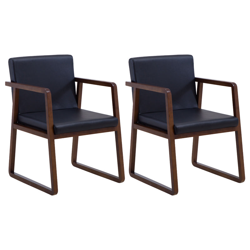 Traditional Wood Dining Side Chair Home Solid Back Dining Chair with Arm Black 2 Piece Set Walnut Clearhalo ' kitchen&dining_furn' 'Dining Chairs' 'Dining Tables & Seating' 'dining_chair' 'furn' 'furn_dining_chair' 'Furniture' 'furniture_dining_chair' 'Kitchen & Dining Furniture' 'kitchen' 4129231