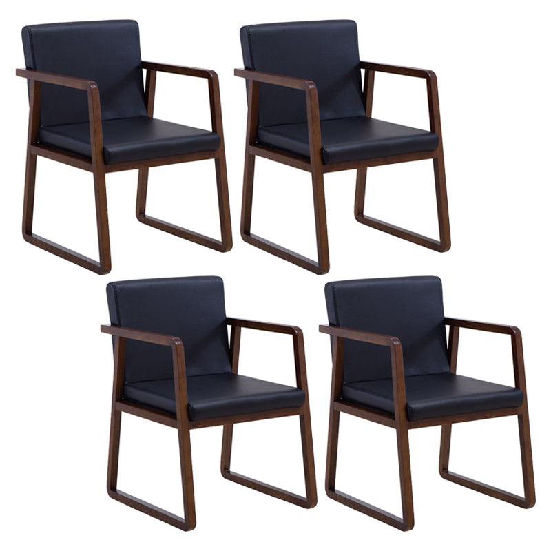 Traditional Wood Dining Side Chair Home Solid Back Dining Chair with Arm Black 4 Piece Set Walnut Clearhalo ' kitchen&dining_furn' 'Dining Chairs' 'Dining Tables & Seating' 'dining_chair' 'furn' 'furn_dining_chair' 'Furniture' 'furniture_dining_chair' 'Kitchen & Dining Furniture' 'kitchen' 4129233