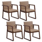 Traditional Wood Dining Side Chair Home Solid Back Dining Chair with Arm Khaki 4 Piece Set Walnut Clearhalo ' kitchen&dining_furn' 'Dining Chairs' 'Dining Tables & Seating' 'dining_chair' 'furn' 'furn_dining_chair' 'Furniture' 'furniture_dining_chair' 'Kitchen & Dining Furniture' 'kitchen' 4129245