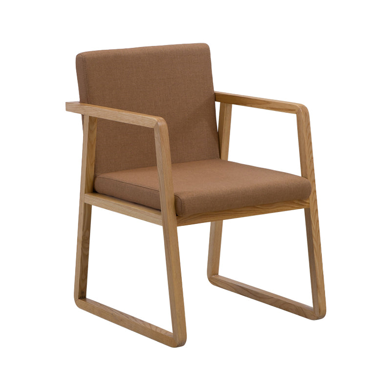 Traditional Wood Dining Side Chair Home Solid Back Dining Chair with Arm Light Brown 1 Piece Natural Wood Clearhalo ' kitchen&dining_furn' 'Dining Chairs' 'Dining Tables & Seating' 'dining_chair' 'furn' 'furn_dining_chair' 'Furniture' 'furniture_dining_chair' 'Kitchen & Dining Furniture' 'kitchen' 4129246