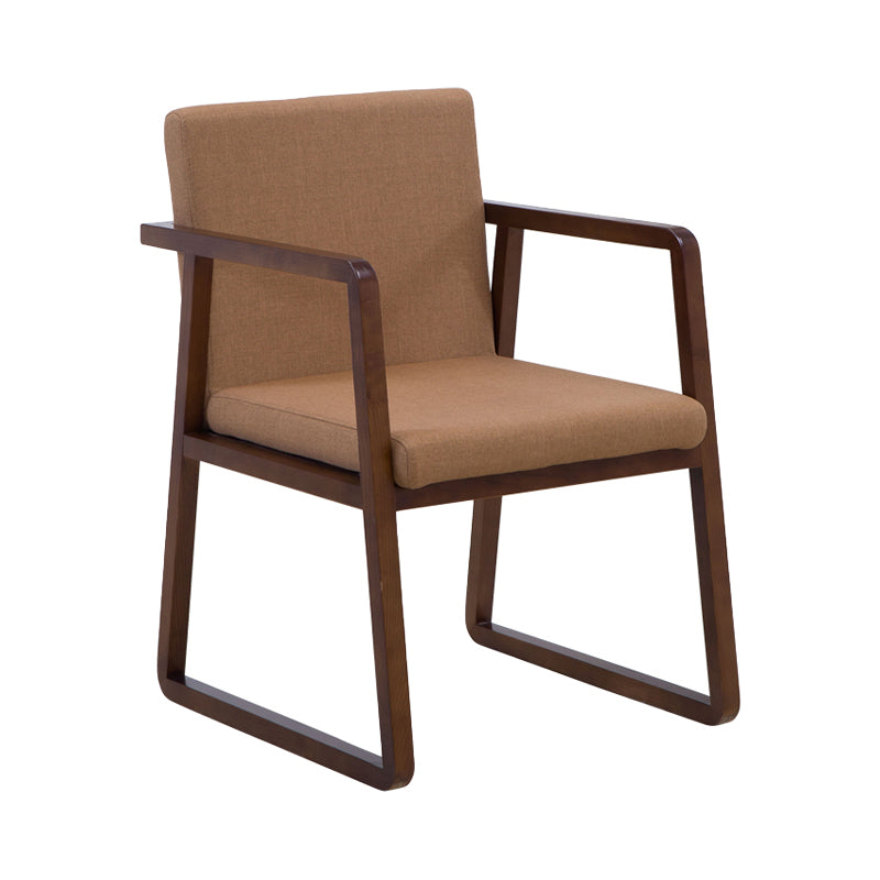 Traditional Wood Dining Side Chair Home Solid Back Dining Chair with Arm Light Brown 1 Piece Walnut Clearhalo ' kitchen&dining_furn' 'Dining Chairs' 'Dining Tables & Seating' 'dining_chair' 'furn' 'furn_dining_chair' 'Furniture' 'furniture_dining_chair' 'Kitchen & Dining Furniture' 'kitchen' 4129249