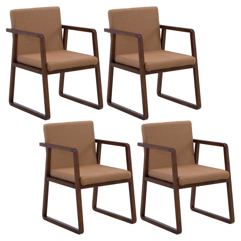 Traditional Wood Dining Side Chair Home Solid Back Dining Chair with Arm Light Brown 4 Piece Set Walnut Clearhalo ' kitchen&dining_furn' 'Dining Chairs' 'Dining Tables & Seating' 'dining_chair' 'furn' 'furn_dining_chair' 'Furniture' 'furniture_dining_chair' 'Kitchen & Dining Furniture' 'kitchen' 4129251