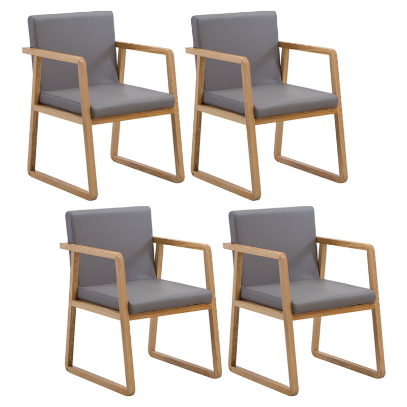 Traditional Wood Dining Side Chair Home Solid Back Dining Chair with Arm Smoke Gray 4 Piece Set Natural Wood Clearhalo ' kitchen&dining_furn' 'Dining Chairs' 'Dining Tables & Seating' 'dining_chair' 'furn' 'furn_dining_chair' 'Furniture' 'furniture_dining_chair' 'Kitchen & Dining Furniture' 'kitchen' 4129254