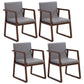 Traditional Wood Dining Side Chair Home Solid Back Dining Chair with Arm Smoke Gray 4 Piece Set Walnut Clearhalo ' kitchen&dining_furn' 'Dining Chairs' 'Dining Tables & Seating' 'dining_chair' 'furn' 'furn_dining_chair' 'Furniture' 'furniture_dining_chair' 'Kitchen & Dining Furniture' 'kitchen' 4129257