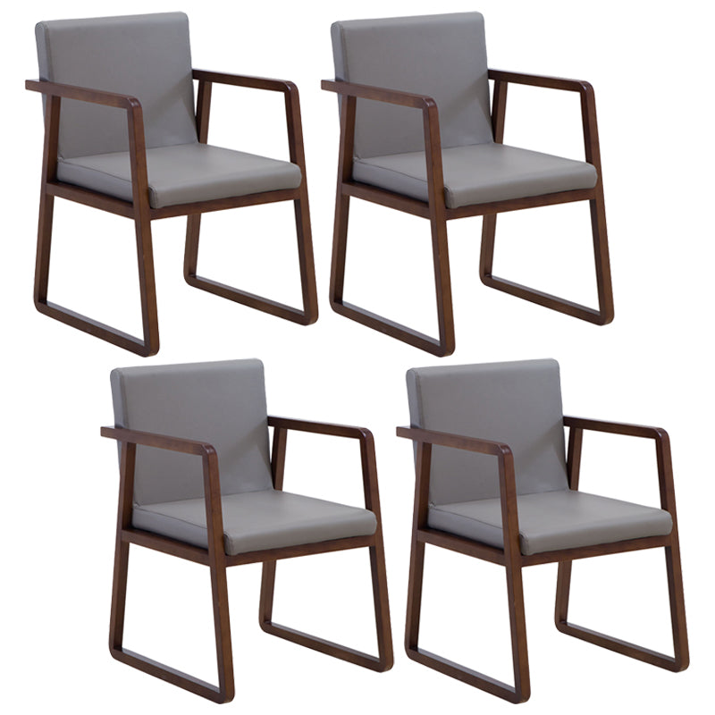 Traditional Wood Dining Side Chair Home Solid Back Dining Chair with Arm Smoke Gray 4 Piece Set Walnut Clearhalo ' kitchen&dining_furn' 'Dining Chairs' 'Dining Tables & Seating' 'dining_chair' 'furn' 'furn_dining_chair' 'Furniture' 'furniture_dining_chair' 'Kitchen & Dining Furniture' 'kitchen' 4129257