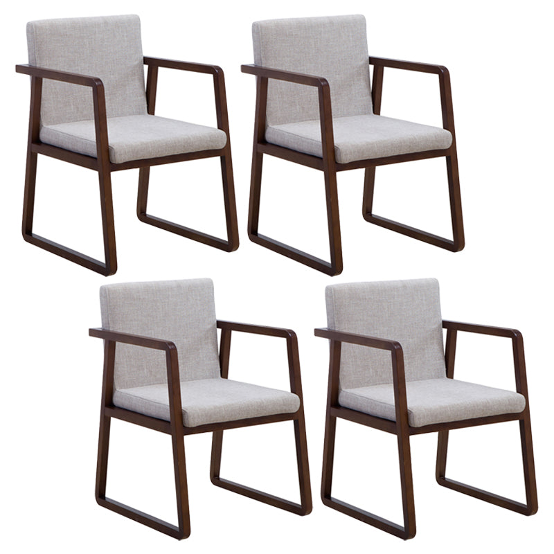 Traditional Wood Dining Side Chair Home Solid Back Dining Chair with Arm Gray-White 4 Piece Set Walnut Clearhalo ' kitchen&dining_furn' 'Dining Chairs' 'Dining Tables & Seating' 'dining_chair' 'furn' 'furn_dining_chair' 'Furniture' 'furniture_dining_chair' 'Kitchen & Dining Furniture' 'kitchen' 4129263