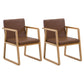 Traditional Wood Dining Side Chair Home Solid Back Dining Chair with Arm Dark Brown 2 Piece Set Natural Wood Clearhalo ' kitchen&dining_furn' 'Dining Chairs' 'Dining Tables & Seating' 'dining_chair' 'furn' 'furn_dining_chair' 'Furniture' 'furniture_dining_chair' 'Kitchen & Dining Furniture' 'kitchen' 4129265