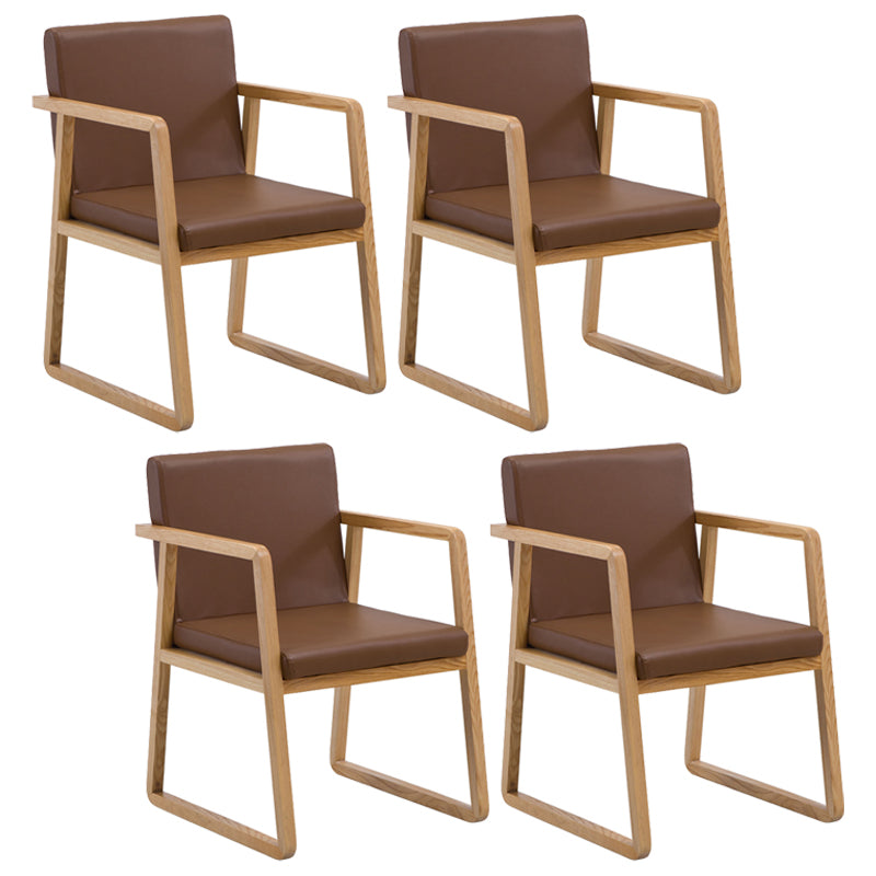 Traditional Wood Dining Side Chair Home Solid Back Dining Chair with Arm Dark Brown 4 Piece Set Natural Wood Clearhalo ' kitchen&dining_furn' 'Dining Chairs' 'Dining Tables & Seating' 'dining_chair' 'furn' 'furn_dining_chair' 'Furniture' 'furniture_dining_chair' 'Kitchen & Dining Furniture' 'kitchen' 4129266