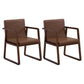 Traditional Wood Dining Side Chair Home Solid Back Dining Chair with Arm Dark Brown 2 Piece Set Walnut Clearhalo ' kitchen&dining_furn' 'Dining Chairs' 'Dining Tables & Seating' 'dining_chair' 'furn' 'furn_dining_chair' 'Furniture' 'furniture_dining_chair' 'Kitchen & Dining Furniture' 'kitchen' 4129268