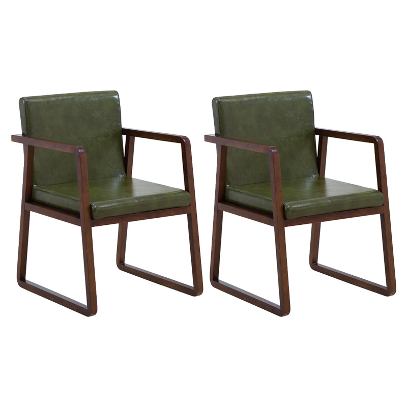 Traditional Wood Dining Side Chair Home Solid Back Dining Chair with Arm Blackish Green 2 Piece Set Walnut Clearhalo ' kitchen&dining_furn' 'Dining Chairs' 'Dining Tables & Seating' 'dining_chair' 'furn' 'furn_dining_chair' 'Furniture' 'furniture_dining_chair' 'Kitchen & Dining Furniture' 'kitchen' 4129274