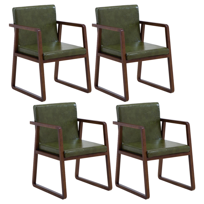 Traditional Wood Dining Side Chair Home Solid Back Dining Chair with Arm Blackish Green 4 Piece Set Walnut Clearhalo ' kitchen&dining_furn' 'Dining Chairs' 'Dining Tables & Seating' 'dining_chair' 'furn' 'furn_dining_chair' 'Furniture' 'furniture_dining_chair' 'Kitchen & Dining Furniture' 'kitchen' 4129275