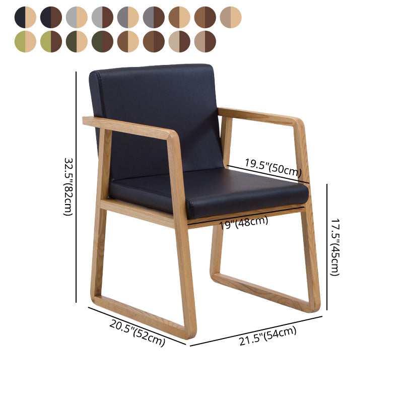 Traditional Wood Dining Side Chair Home Solid Back Dining Chair with Arm Clearhalo ' kitchen&dining_furn' 'Dining Chairs' 'Dining Tables & Seating' 'dining_chair' 'furn' 'furn_dining_chair' 'Furniture' 'furniture_dining_chair' 'Kitchen & Dining Furniture' 'kitchen' 4129282
