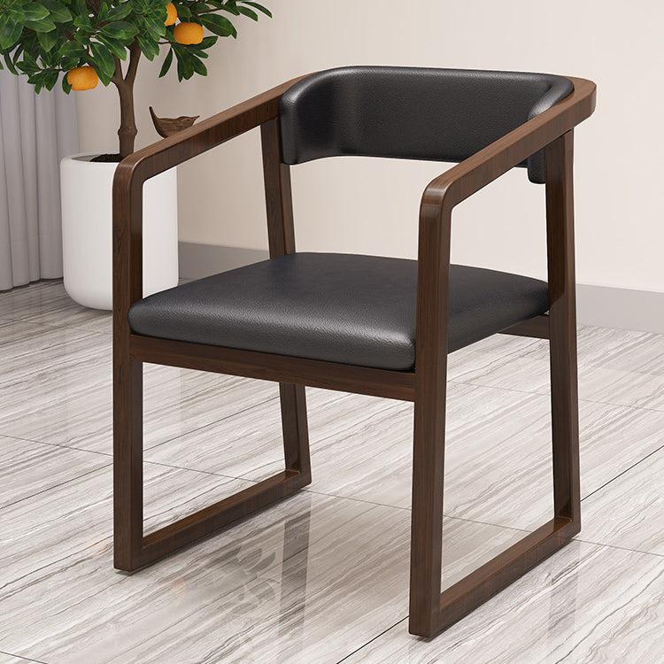 Traditional Style Ash Chairs Open Back Arm Kitchen Single Dining Chair Walnut Clearhalo ' kitchen&dining_furn' 'Dining Chairs' 'Dining Tables & Seating' 'dining_chair' 'furn' 'furn_dining_chair' 'Furniture' 'furniture_dining_chair' 'Kitchen & Dining Furniture' 'kitchen' 4129285