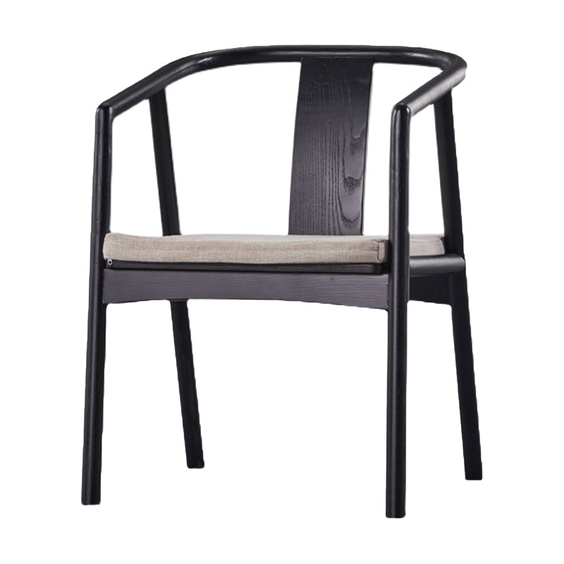 Traditional Style Ash Wood Chairs Dining Room Slat Back Arm Single Chair Black Clearhalo ' kitchen&dining_furn' 'Dining Chairs' 'Dining Tables & Seating' 'dining_chair' 'furn' 'furn_dining_chair' 'Furniture' 'furniture_dining_chair' 'Kitchen & Dining Furniture' 'kitchen' 4129297