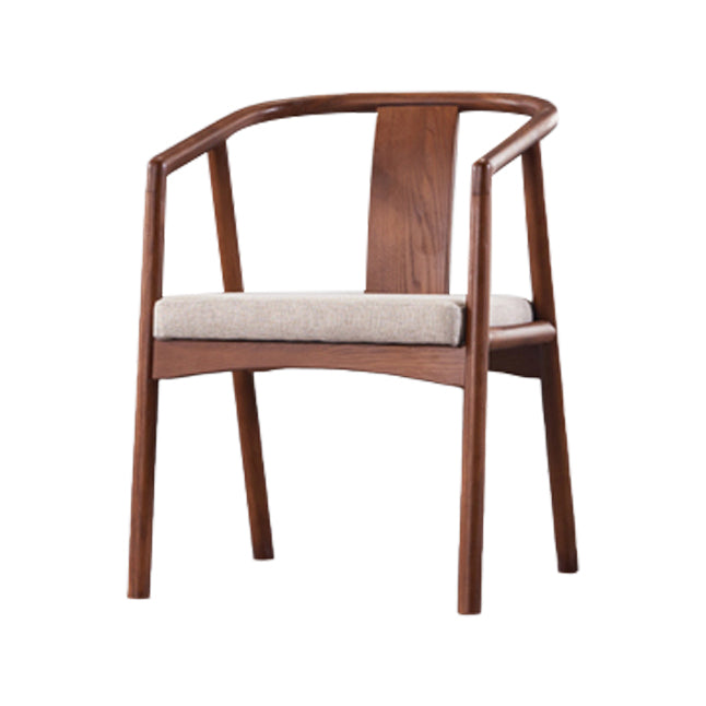 Traditional Style Ash Wood Chairs Dining Room Slat Back Arm Single Chair Walnut Clearhalo ' kitchen&dining_furn' 'Dining Chairs' 'Dining Tables & Seating' 'dining_chair' 'furn' 'furn_dining_chair' 'Furniture' 'furniture_dining_chair' 'Kitchen & Dining Furniture' 'kitchen' 4129301