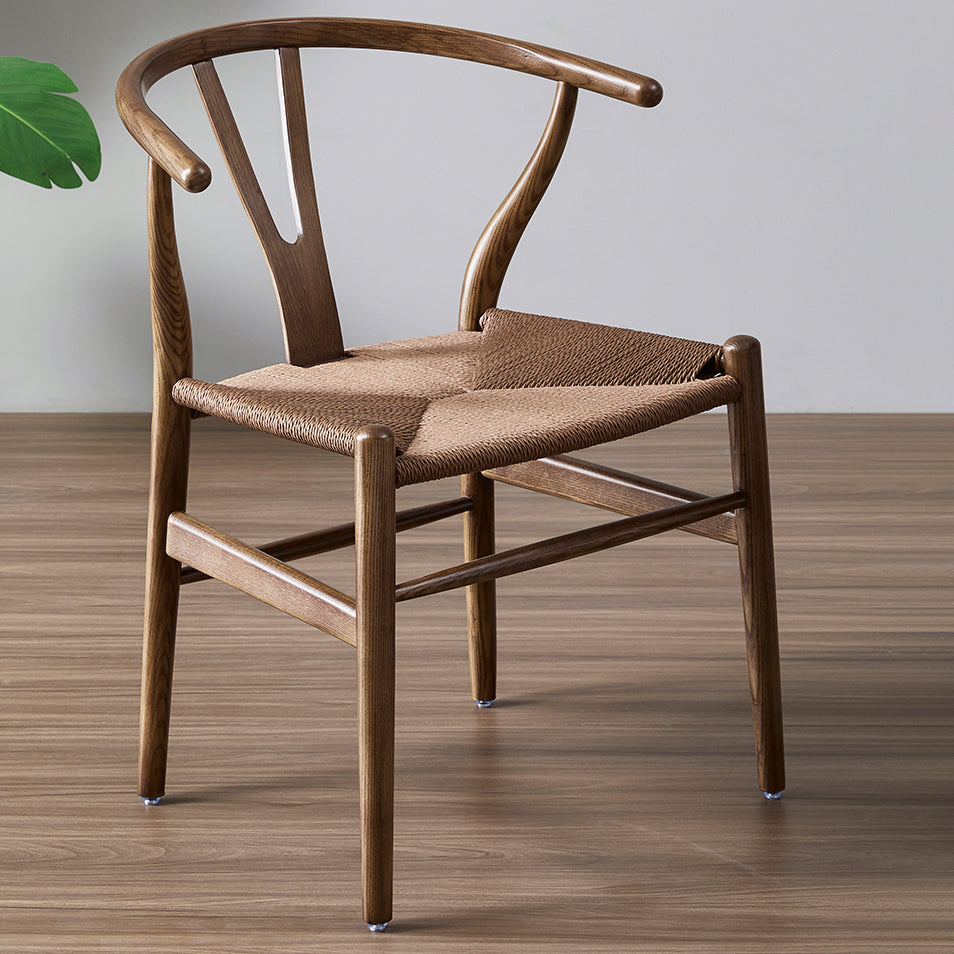 Contemporary Upholstered Restaurant Arm Chair Natural Wishbone Dining Chair Clearhalo ' kitchen&dining_furn' 'Dining Chairs' 'Dining Tables & Seating' 'dining_chair' 'furn' 'furn_dining_chair' 'Furniture' 'furniture_dining_chair' 'Kitchen & Dining Furniture' 'kitchen' 4129308