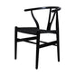 Contemporary Upholstered Restaurant Arm Chair Natural Wishbone Dining Chair Black 1 Piece Clearhalo ' kitchen&dining_furn' 'Dining Chairs' 'Dining Tables & Seating' 'dining_chair' 'furn' 'furn_dining_chair' 'Furniture' 'furniture_dining_chair' 'Kitchen & Dining Furniture' 'kitchen' 4129309