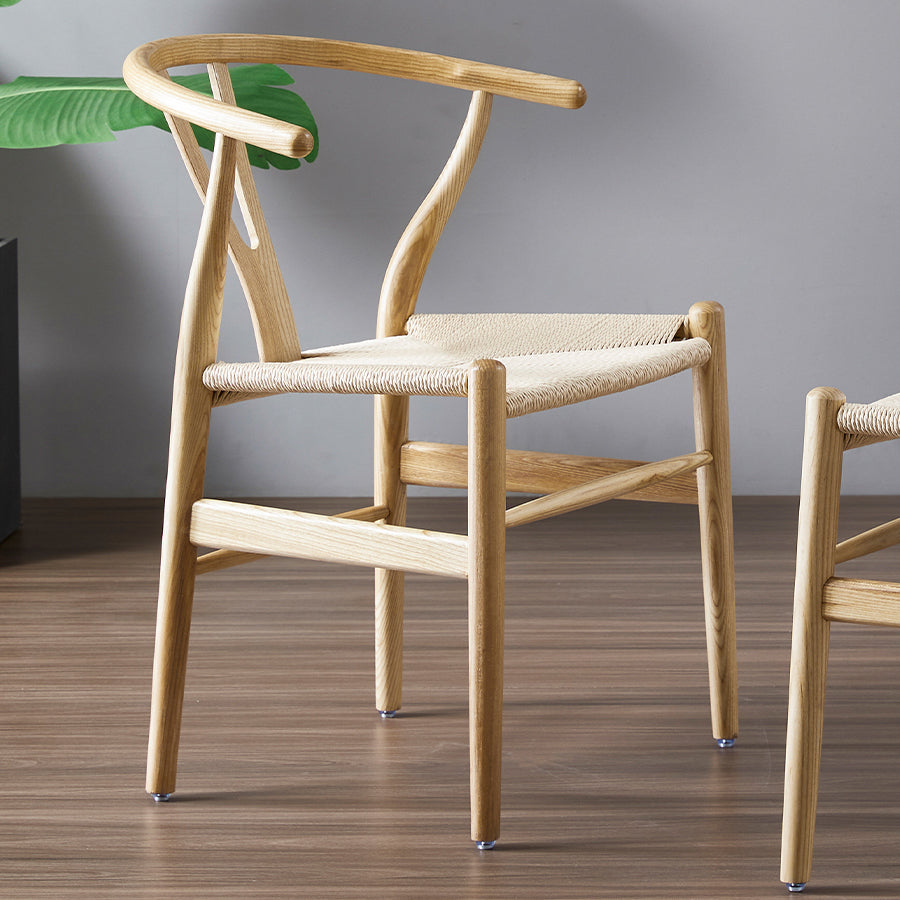 Contemporary Upholstered Restaurant Arm Chair Natural Wishbone Dining Chair Clearhalo ' kitchen&dining_furn' 'Dining Chairs' 'Dining Tables & Seating' 'dining_chair' 'furn' 'furn_dining_chair' 'Furniture' 'furniture_dining_chair' 'Kitchen & Dining Furniture' 'kitchen' 4129310