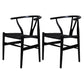 Contemporary Upholstered Restaurant Arm Chair Natural Wishbone Dining Chair Black 2 Piece Set Clearhalo ' kitchen&dining_furn' 'Dining Chairs' 'Dining Tables & Seating' 'dining_chair' 'furn' 'furn_dining_chair' 'Furniture' 'furniture_dining_chair' 'Kitchen & Dining Furniture' 'kitchen' 4129311