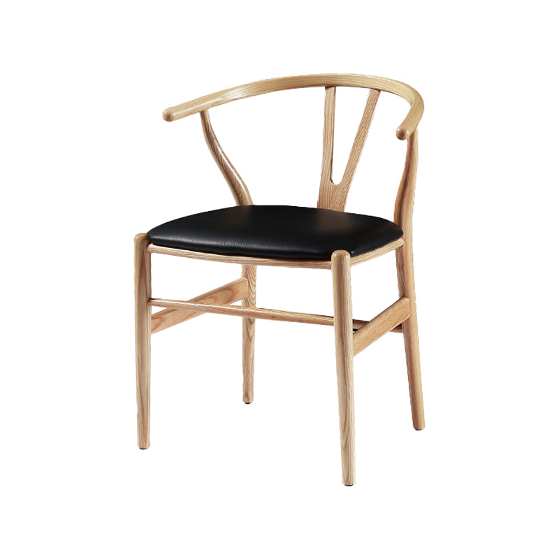 Contemporary Upholstered Restaurant Arm Chair Natural Wishbone Dining Chair Wood 1 Piece Clearhalo ' kitchen&dining_furn' 'Dining Chairs' 'Dining Tables & Seating' 'dining_chair' 'furn' 'furn_dining_chair' 'Furniture' 'furniture_dining_chair' 'Kitchen & Dining Furniture' 'kitchen' 4129315