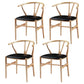 Contemporary Upholstered Restaurant Arm Chair Natural Wishbone Dining Chair Wood 4 Piece Set Clearhalo ' kitchen&dining_furn' 'Dining Chairs' 'Dining Tables & Seating' 'dining_chair' 'furn' 'furn_dining_chair' 'Furniture' 'furniture_dining_chair' 'Kitchen & Dining Furniture' 'kitchen' 4129319