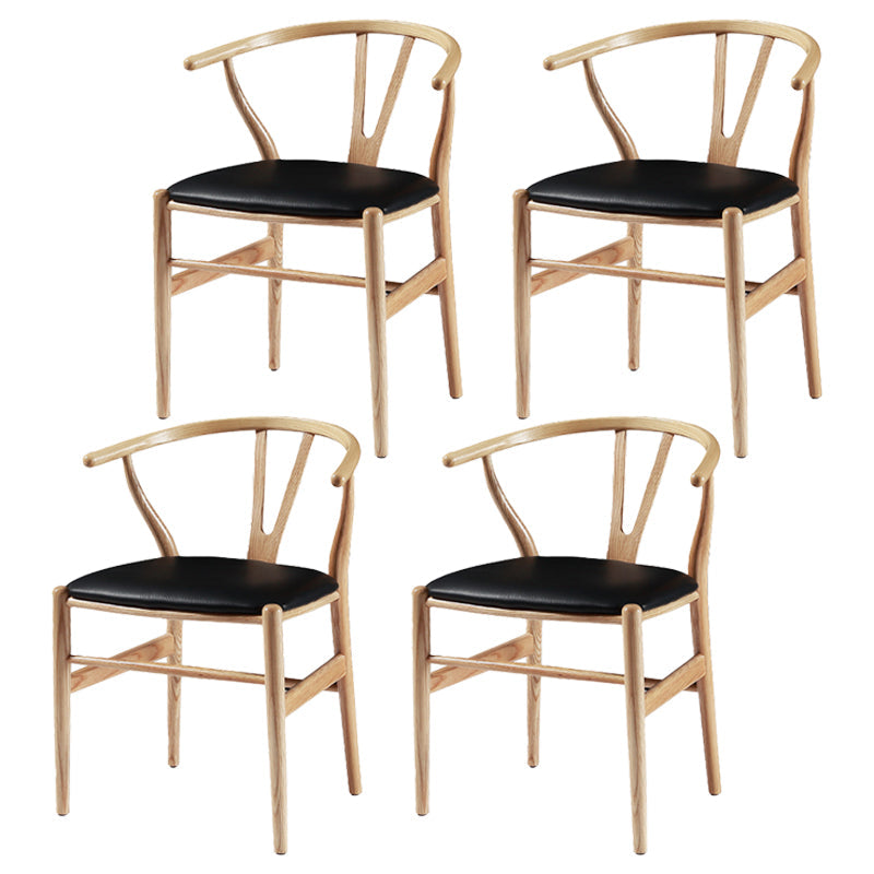 Contemporary Upholstered Restaurant Arm Chair Natural Wishbone Dining Chair Wood 4 Piece Set Clearhalo ' kitchen&dining_furn' 'Dining Chairs' 'Dining Tables & Seating' 'dining_chair' 'furn' 'furn_dining_chair' 'Furniture' 'furniture_dining_chair' 'Kitchen & Dining Furniture' 'kitchen' 4129319