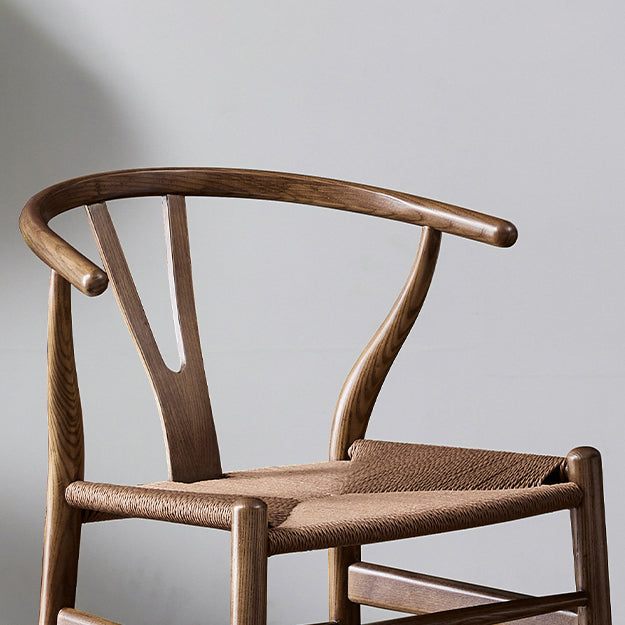 Contemporary Upholstered Restaurant Arm Chair Natural Wishbone Dining Chair Clearhalo ' kitchen&dining_furn' 'Dining Chairs' 'Dining Tables & Seating' 'dining_chair' 'furn' 'furn_dining_chair' 'Furniture' 'furniture_dining_chair' 'Kitchen & Dining Furniture' 'kitchen' 4129322