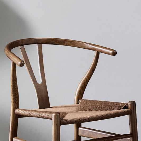 Contemporary Upholstered Restaurant Arm Chair Natural Wishbone Dining Chair Clearhalo ' kitchen&dining_furn' 'Dining Chairs' 'Dining Tables & Seating' 'dining_chair' 'furn' 'furn_dining_chair' 'Furniture' 'furniture_dining_chair' 'Kitchen & Dining Furniture' 'kitchen' 4129322