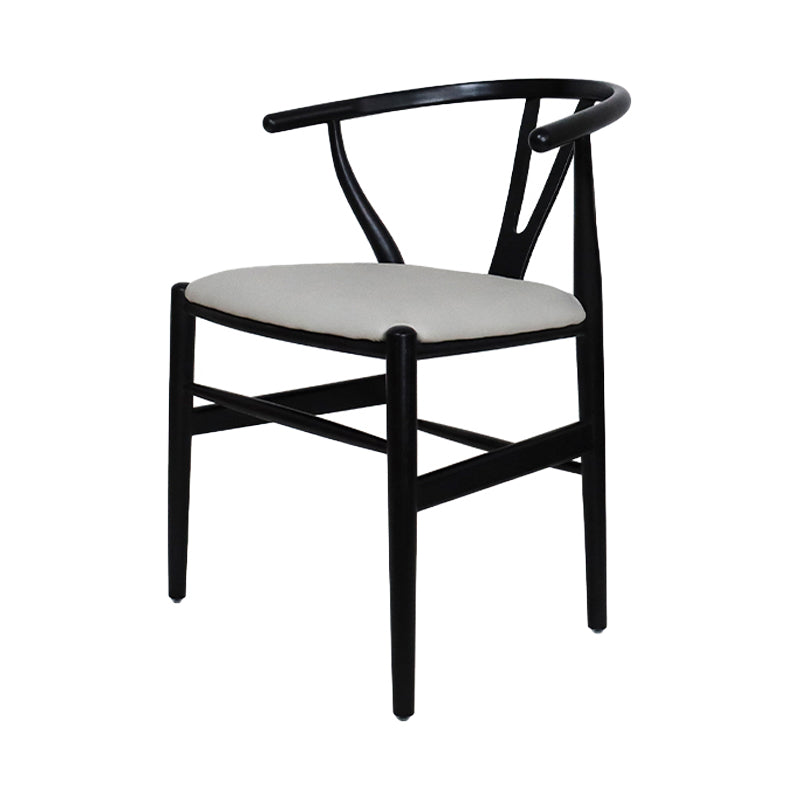 Contemporary Upholstered Restaurant Arm Chair Natural Wishbone Dining Chair Black-Blue 1 Piece Clearhalo ' kitchen&dining_furn' 'Dining Chairs' 'Dining Tables & Seating' 'dining_chair' 'furn' 'furn_dining_chair' 'Furniture' 'furniture_dining_chair' 'Kitchen & Dining Furniture' 'kitchen' 4129326