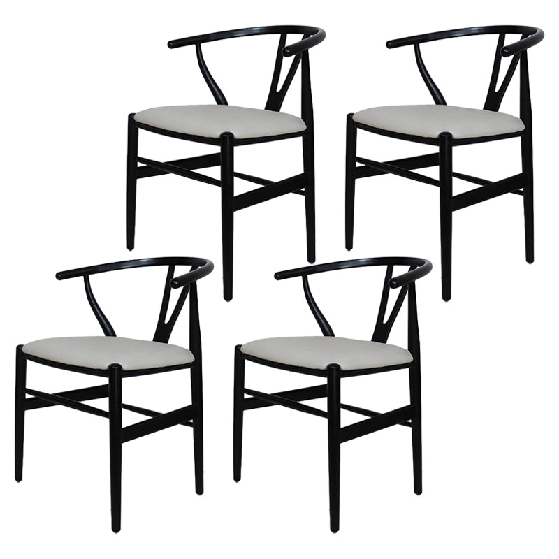 Contemporary Upholstered Restaurant Arm Chair Natural Wishbone Dining Chair Black-Blue 4 Piece Set Clearhalo ' kitchen&dining_furn' 'Dining Chairs' 'Dining Tables & Seating' 'dining_chair' 'furn' 'furn_dining_chair' 'Furniture' 'furniture_dining_chair' 'Kitchen & Dining Furniture' 'kitchen' 4129328