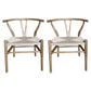 Contemporary Upholstered Restaurant Arm Chair Natural Wishbone Dining Chair Off-White 2 Piece Set Clearhalo ' kitchen&dining_furn' 'Dining Chairs' 'Dining Tables & Seating' 'dining_chair' 'furn' 'furn_dining_chair' 'Furniture' 'furniture_dining_chair' 'Kitchen & Dining Furniture' 'kitchen' 4129330