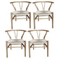 Contemporary Upholstered Restaurant Arm Chair Natural Wishbone Dining Chair Off-White 4 Piece Set Clearhalo ' kitchen&dining_furn' 'Dining Chairs' 'Dining Tables & Seating' 'dining_chair' 'furn' 'furn_dining_chair' 'Furniture' 'furniture_dining_chair' 'Kitchen & Dining Furniture' 'kitchen' 4129331