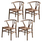 Contemporary Upholstered Restaurant Arm Chair Natural Wishbone Dining Chair Walnut 4 Piece Set Clearhalo ' kitchen&dining_furn' 'Dining Chairs' 'Dining Tables & Seating' 'dining_chair' 'furn' 'furn_dining_chair' 'Furniture' 'furniture_dining_chair' 'Kitchen & Dining Furniture' 'kitchen' 4129337