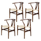 Contemporary Upholstered Restaurant Arm Chair Natural Wishbone Dining Chair Walnut White 4 Piece Set Clearhalo ' kitchen&dining_furn' 'Dining Chairs' 'Dining Tables & Seating' 'dining_chair' 'furn' 'furn_dining_chair' 'Furniture' 'furniture_dining_chair' 'Kitchen & Dining Furniture' 'kitchen' 4129343