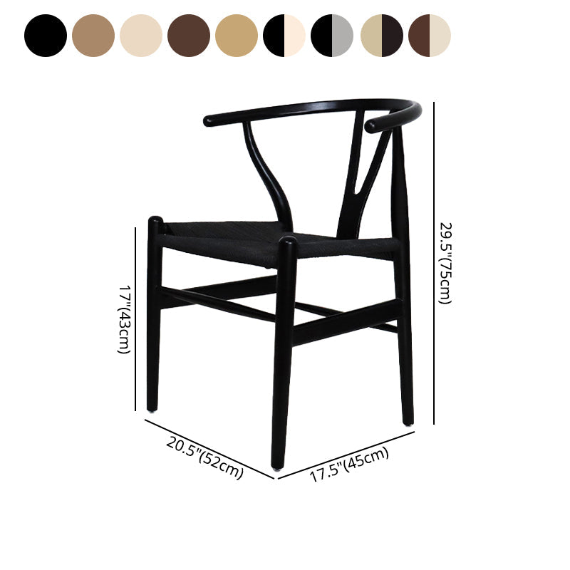 Contemporary Upholstered Restaurant Arm Chair Natural Wishbone Dining Chair Clearhalo ' kitchen&dining_furn' 'Dining Chairs' 'Dining Tables & Seating' 'dining_chair' 'furn' 'furn_dining_chair' 'Furniture' 'furniture_dining_chair' 'Kitchen & Dining Furniture' 'kitchen' 4129344