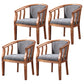 Traditional Wood Dining Armless Chair Linen Fabric Dining Chair for Restaurant Dark Gray 4 Piece Set Clearhalo ' kitchen&dining_furn' 'Dining Chairs' 'Dining Tables & Seating' 'dining_chair' 'furn' 'furn_dining_chair' 'Furniture' 'furniture_dining_chair' 'Kitchen & Dining Furniture' 'kitchen' 4129348