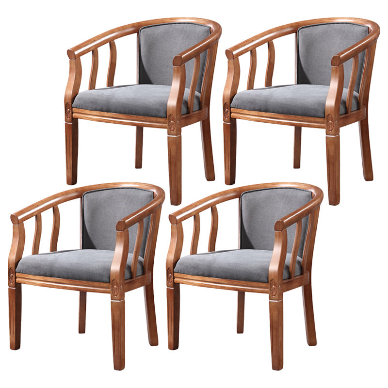 Traditional Wood Dining Armless Chair Linen Fabric Dining Chair for Restaurant Dark Gray 4 Piece Set Clearhalo ' kitchen&dining_furn' 'Dining Chairs' 'Dining Tables & Seating' 'dining_chair' 'furn' 'furn_dining_chair' 'Furniture' 'furniture_dining_chair' 'Kitchen & Dining Furniture' 'kitchen' 4129348