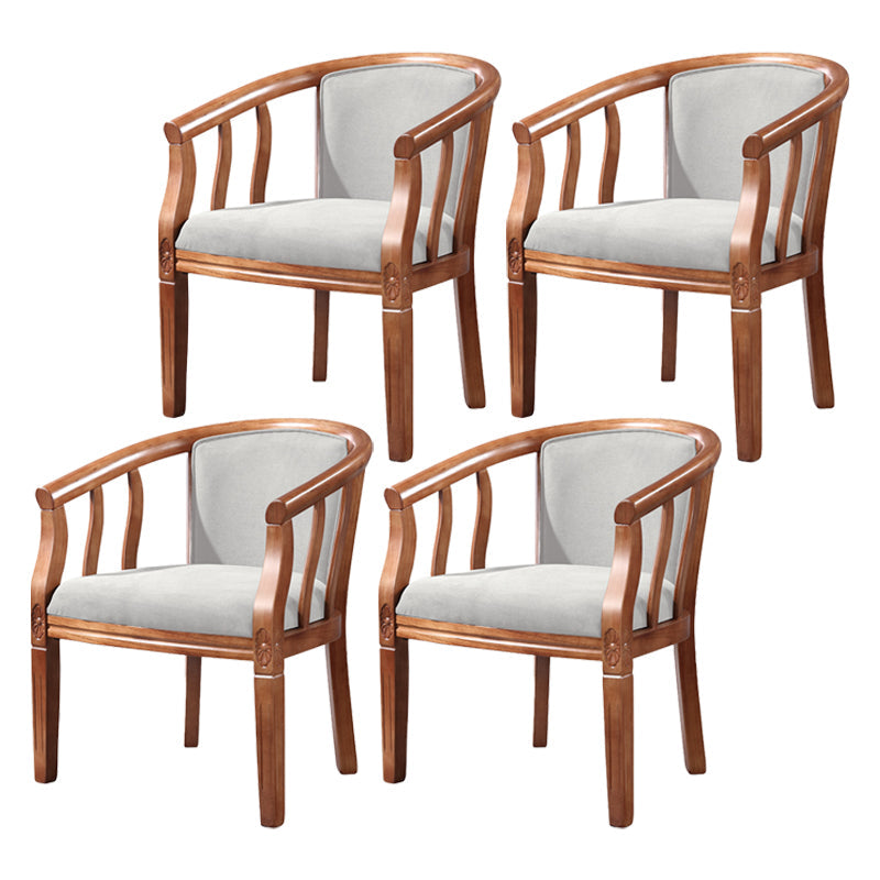 Traditional Wood Dining Armless Chair Linen Fabric Dining Chair for Restaurant Light Gray 4 Piece Set Clearhalo ' kitchen&dining_furn' 'Dining Chairs' 'Dining Tables & Seating' 'dining_chair' 'furn' 'furn_dining_chair' 'Furniture' 'furniture_dining_chair' 'Kitchen & Dining Furniture' 'kitchen' 4129353