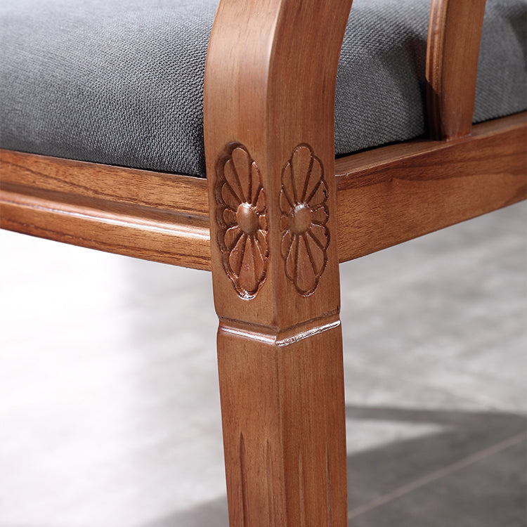 Traditional Wood Dining Armless Chair Linen Fabric Dining Chair for Restaurant Clearhalo ' kitchen&dining_furn' 'Dining Chairs' 'Dining Tables & Seating' 'dining_chair' 'furn' 'furn_dining_chair' 'Furniture' 'furniture_dining_chair' 'Kitchen & Dining Furniture' 'kitchen' 4129356