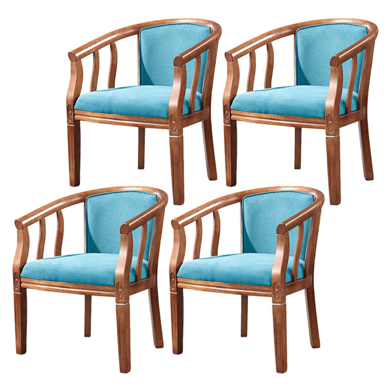 Traditional Wood Dining Armless Chair Linen Fabric Dining Chair for Restaurant Sky Blue 4 Piece Set Clearhalo ' kitchen&dining_furn' 'Dining Chairs' 'Dining Tables & Seating' 'dining_chair' 'furn' 'furn_dining_chair' 'Furniture' 'furniture_dining_chair' 'Kitchen & Dining Furniture' 'kitchen' 4129357