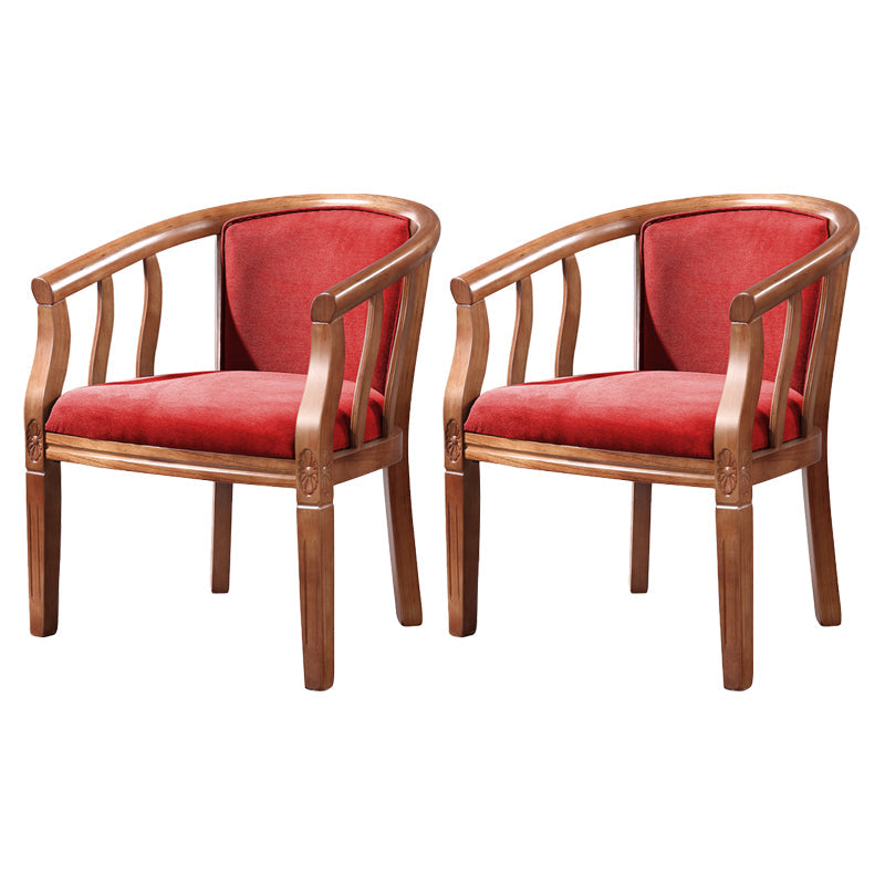Traditional Wood Dining Armless Chair Linen Fabric Dining Chair for Restaurant Orange Red 2 Piece Set Clearhalo ' kitchen&dining_furn' 'Dining Chairs' 'Dining Tables & Seating' 'dining_chair' 'furn' 'furn_dining_chair' 'Furniture' 'furniture_dining_chair' 'Kitchen & Dining Furniture' 'kitchen' 4129361