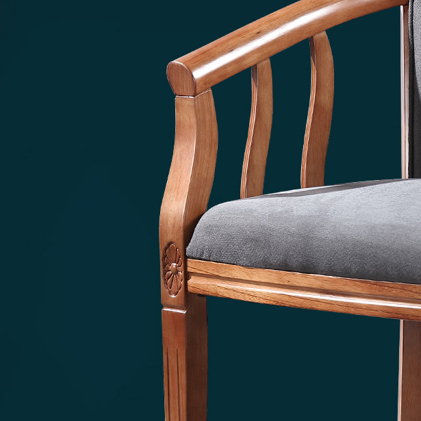 Traditional Wood Dining Armless Chair Linen Fabric Dining Chair for Restaurant Clearhalo ' kitchen&dining_furn' 'Dining Chairs' 'Dining Tables & Seating' 'dining_chair' 'furn' 'furn_dining_chair' 'Furniture' 'furniture_dining_chair' 'Kitchen & Dining Furniture' 'kitchen' 4129362