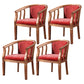Traditional Wood Dining Armless Chair Linen Fabric Dining Chair for Restaurant Orange Red 4 Piece Set Clearhalo ' kitchen&dining_furn' 'Dining Chairs' 'Dining Tables & Seating' 'dining_chair' 'furn' 'furn_dining_chair' 'Furniture' 'furniture_dining_chair' 'Kitchen & Dining Furniture' 'kitchen' 4129363