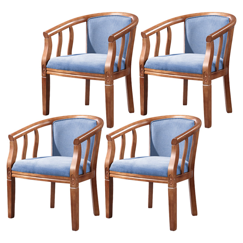 Traditional Wood Dining Armless Chair Linen Fabric Dining Chair for Restaurant Dark Blue 4 Piece Set Clearhalo ' kitchen&dining_furn' 'Dining Chairs' 'Dining Tables & Seating' 'dining_chair' 'furn' 'furn_dining_chair' 'Furniture' 'furniture_dining_chair' 'Kitchen & Dining Furniture' 'kitchen' 4129366