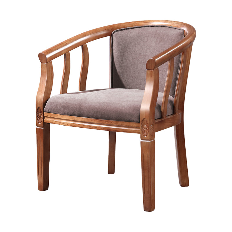Traditional Wood Dining Armless Chair Linen Fabric Dining Chair for Restaurant Dark Coffee 1 Piece Clearhalo ' kitchen&dining_furn' 'Dining Chairs' 'Dining Tables & Seating' 'dining_chair' 'furn' 'furn_dining_chair' 'Furniture' 'furniture_dining_chair' 'Kitchen & Dining Furniture' 'kitchen' 4129367
