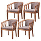 Traditional Wood Dining Armless Chair Linen Fabric Dining Chair for Restaurant Dark Coffee 4 Piece Set Clearhalo ' kitchen&dining_furn' 'Dining Chairs' 'Dining Tables & Seating' 'dining_chair' 'furn' 'furn_dining_chair' 'Furniture' 'furniture_dining_chair' 'Kitchen & Dining Furniture' 'kitchen' 4129369