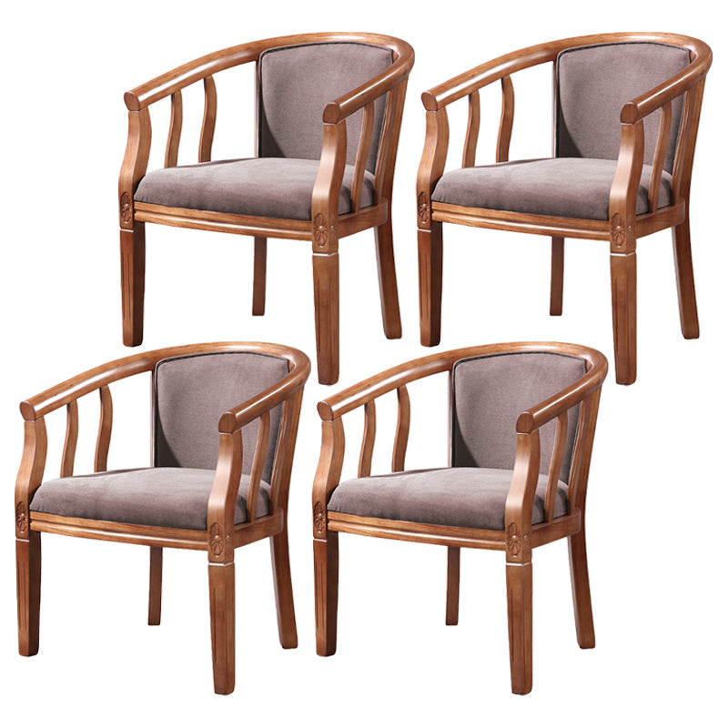 Traditional Wood Dining Armless Chair Linen Fabric Dining Chair for Restaurant Dark Coffee 4 Piece Set Clearhalo ' kitchen&dining_furn' 'Dining Chairs' 'Dining Tables & Seating' 'dining_chair' 'furn' 'furn_dining_chair' 'Furniture' 'furniture_dining_chair' 'Kitchen & Dining Furniture' 'kitchen' 4129369