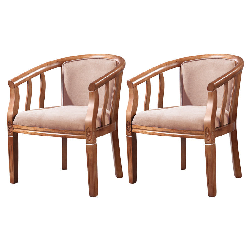 Traditional Wood Dining Armless Chair Linen Fabric Dining Chair for Restaurant Light Coffee 2 Piece Set Clearhalo ' kitchen&dining_furn' 'Dining Chairs' 'Dining Tables & Seating' 'dining_chair' 'furn' 'furn_dining_chair' 'Furniture' 'furniture_dining_chair' 'Kitchen & Dining Furniture' 'kitchen' 4129371
