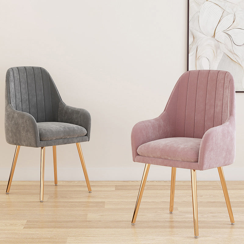 Scandinavian Upholstered Arm Dining Chair Solid Back Dining Single Chair for Home Clearhalo ' kitchen&dining_furn' 'Dining Chairs' 'Dining Tables & Seating' 'dining_chair' 'furn' 'furn_dining_chair' 'Furniture' 'furniture_dining_chair' 'Kitchen & Dining Furniture' 'kitchen' 4129374