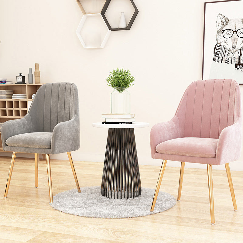 Scandinavian Upholstered Arm Dining Chair Solid Back Dining Single Chair for Home Clearhalo ' kitchen&dining_furn' 'Dining Chairs' 'Dining Tables & Seating' 'dining_chair' 'furn' 'furn_dining_chair' 'Furniture' 'furniture_dining_chair' 'Kitchen & Dining Furniture' 'kitchen' 4129376